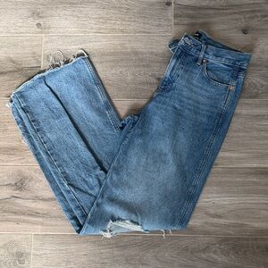 Express Blue High-Rise Straight Leg Jeans